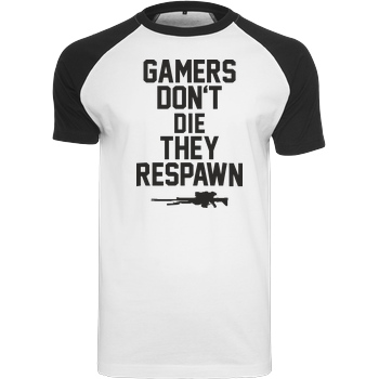 bjin94 Gamers don't die T-Shirt Raglan-Shirt weiß