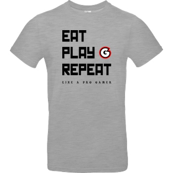 Geezy Geezy - Eat Play Repeat T-Shirt B&C EXACT 190 - heather grey