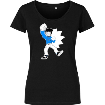 GermiBoi GermiBoi - Anime Character Blau Schwarz T-Shirt Damenshirt schwarz