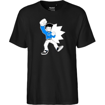 GermiBoi GermiBoi - Anime Character Blau Schwarz T-Shirt Fairtrade T-Shirt - schwarz