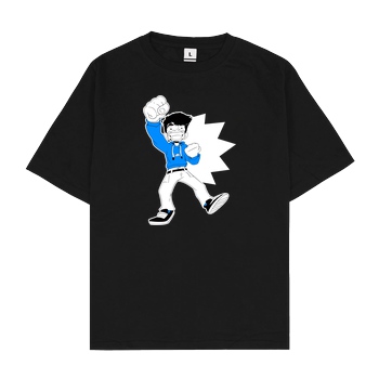 GermiBoi GermiBoi - Anime Character Blau Schwarz T-Shirt Oversize T-Shirt - Schwarz