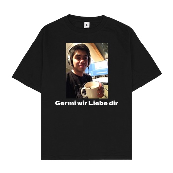 GermiBoi GermiBoi - Meme Germi wir Liebe dir Dunkel T-Shirt Oversize T-Shirt - Schwarz