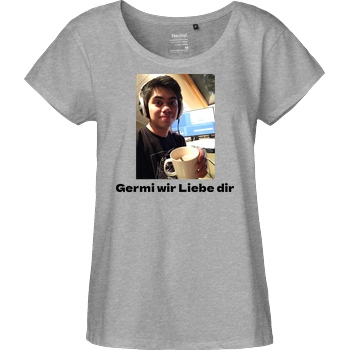 GermiBoi GermiBoi - Meme Germi wir Liebe dir Hell T-Shirt Fairtrade Loose Fit Girlie - heather grey