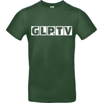 GermanLetsPlay GLP - GLP.TV white T-Shirt B&C EXACT 190 - Flaschengrün