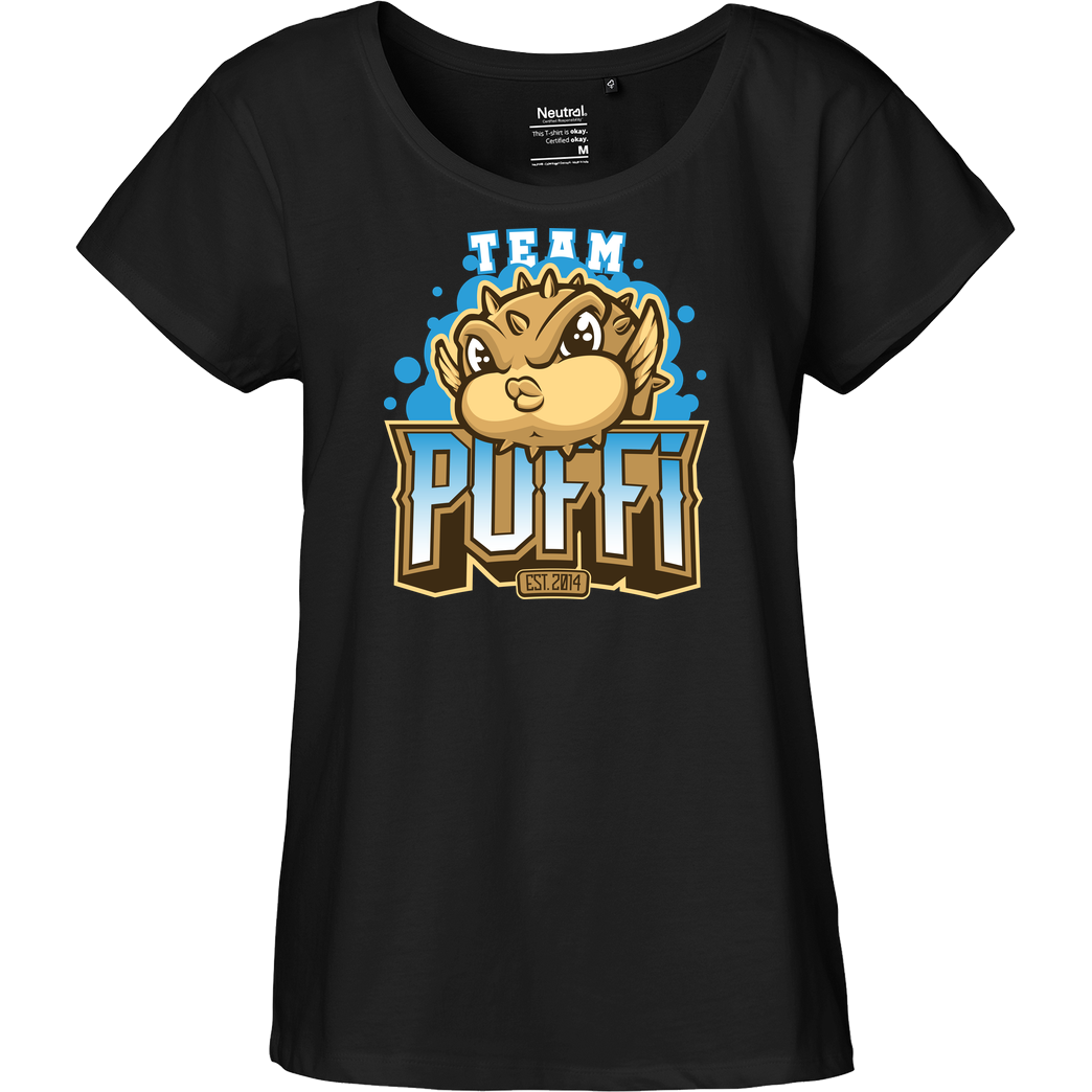 GermanLetsPlay GLP - Team Puffi T-Shirt Fairtrade Loose Fit Girlie - schwarz