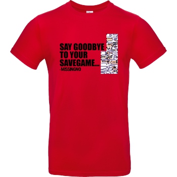 IamHaRa Goodbye Savegame T-Shirt B&C EXACT 190 - Rot
