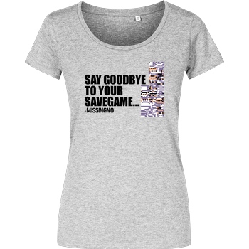 IamHaRa Goodbye Savegame T-Shirt Damenshirt heather grey