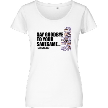 IamHaRa Goodbye Savegame T-Shirt Damenshirt weiss