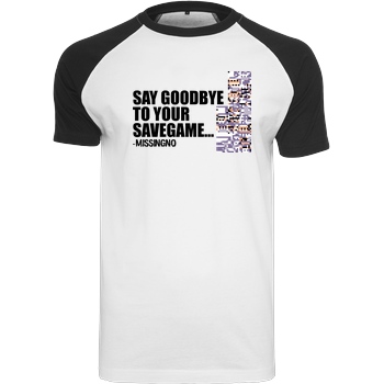 IamHaRa Goodbye Savegame T-Shirt Raglan-Shirt weiß