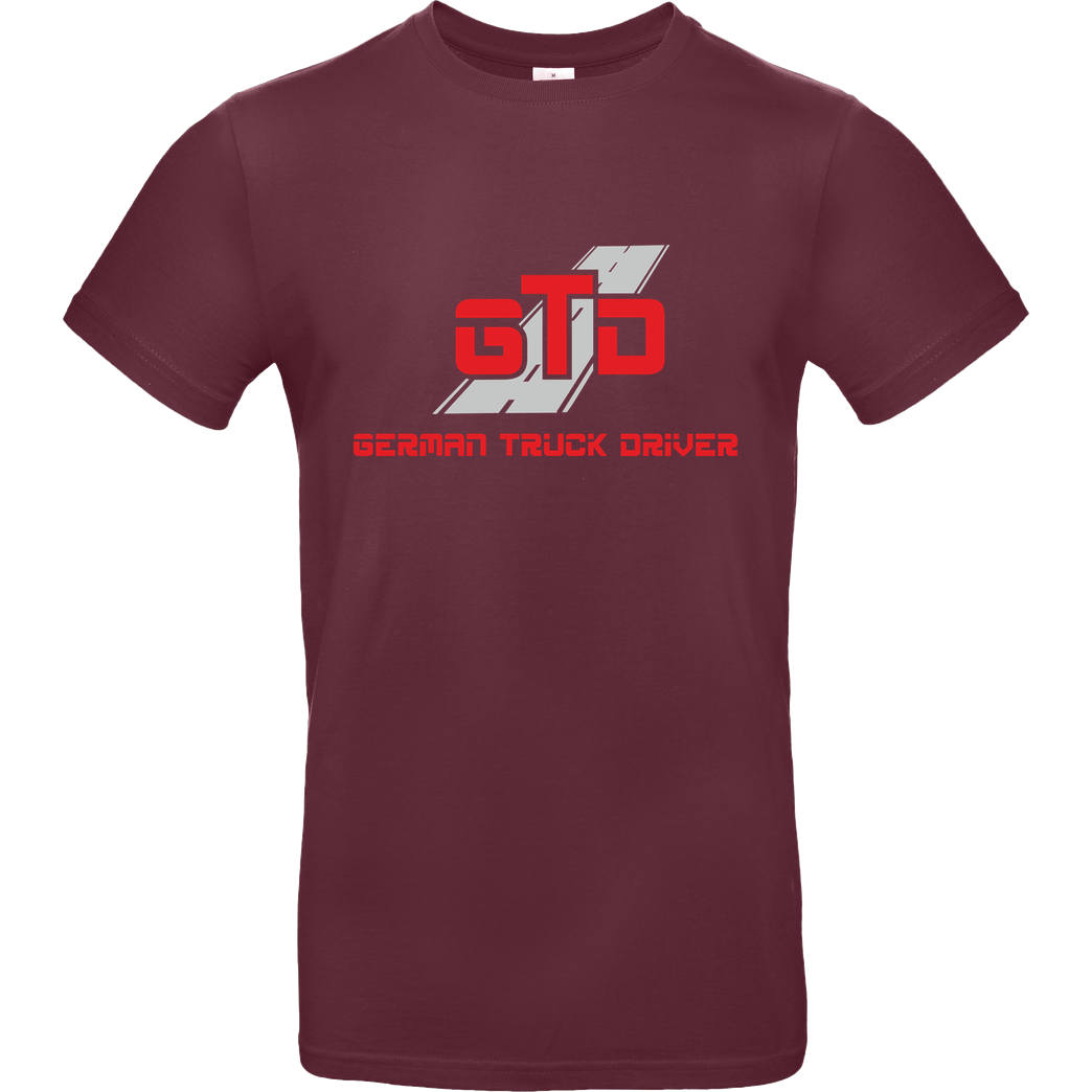 German Truck Driver GTD - Logo T-Shirt B&C EXACT 190 - Bordeaux