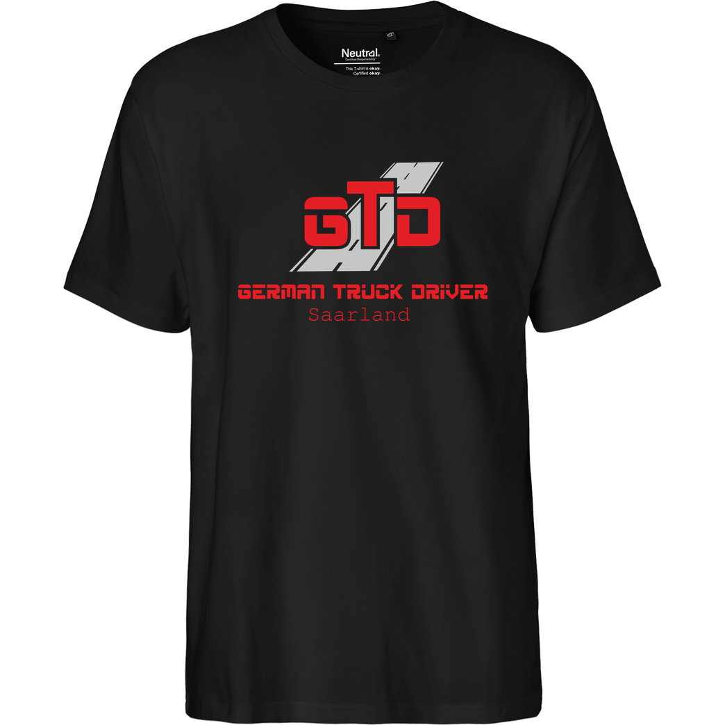German Truck Driver GTD - Saarland T-Shirt Fairtrade T-Shirt - schwarz