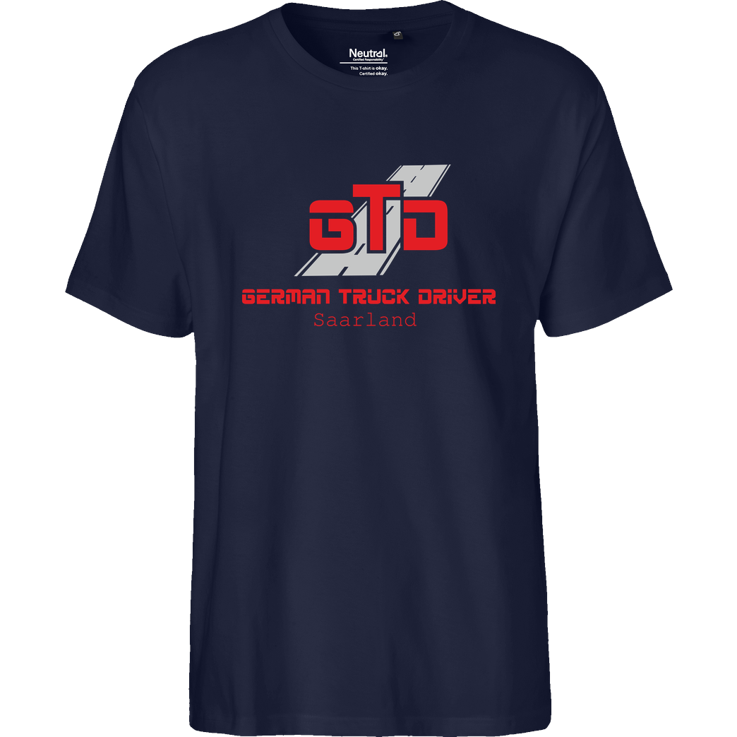 German Truck Driver GTD - Saarland T-Shirt Fairtrade T-Shirt - navy