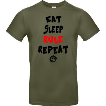 hallodri Hallodri - Eat Sleep Rule Repeat T-Shirt B&C EXACT 190 - Khaki