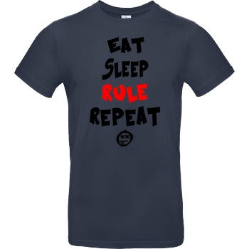 hallodri Hallodri - Eat Sleep Rule Repeat T-Shirt B&C EXACT 190 - Navy
