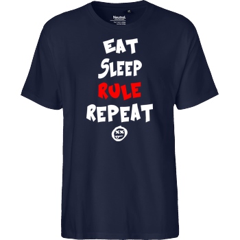 hallodri Hallodri - Eat Sleep Rule Repeat T-Shirt Fairtrade T-Shirt - navy