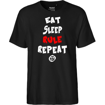 hallodri Hallodri - Eat Sleep Rule Repeat T-Shirt Fairtrade T-Shirt - schwarz
