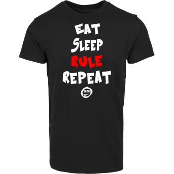 hallodri Hallodri - Eat Sleep Rule Repeat T-Shirt Hausmarke T-Shirt  - Schwarz