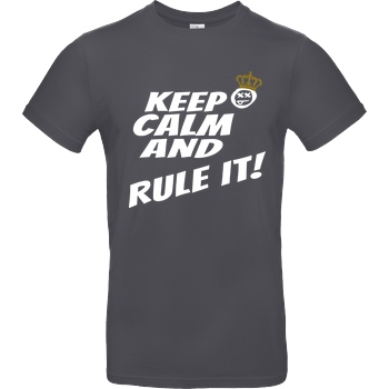 hallodri Hallodri - Keep Calm and Rule It! T-Shirt B&C EXACT 190 - Dark Grey