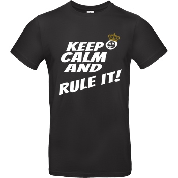 hallodri Hallodri - Keep Calm and Rule It! T-Shirt B&C EXACT 190 - Schwarz