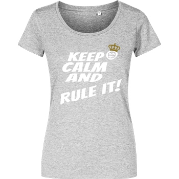 hallodri Hallodri - Keep Calm and Rule It! T-Shirt Damenshirt heather grey