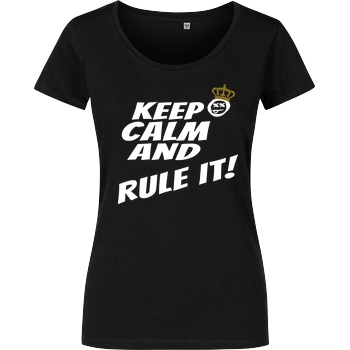 hallodri Hallodri - Keep Calm and Rule It! T-Shirt Damenshirt schwarz