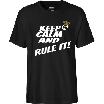 hallodri Hallodri - Keep Calm and Rule It! T-Shirt Fairtrade T-Shirt - schwarz