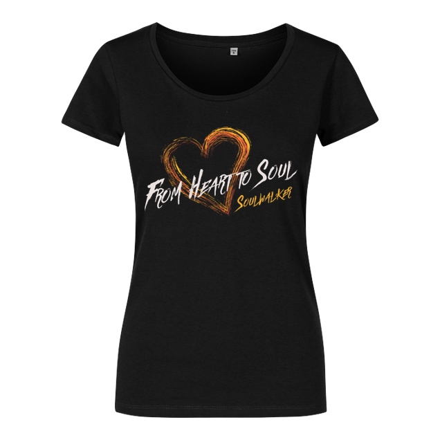Soulwalker - Heart - T-Shirt - Damenshirt schwarz