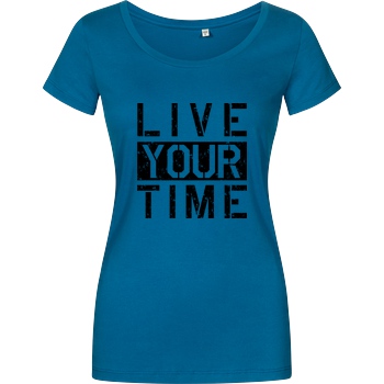 ImBlacKTimE ImBlacKTimE - Live your Time T-Shirt Damenshirt petrol