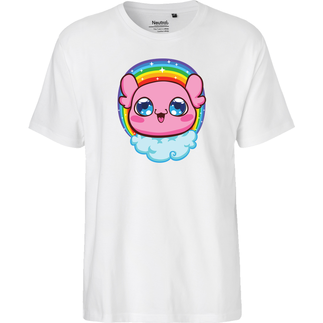 None Isy - Regenbogen Kora T-Shirt Fairtrade T-Shirt - weiß