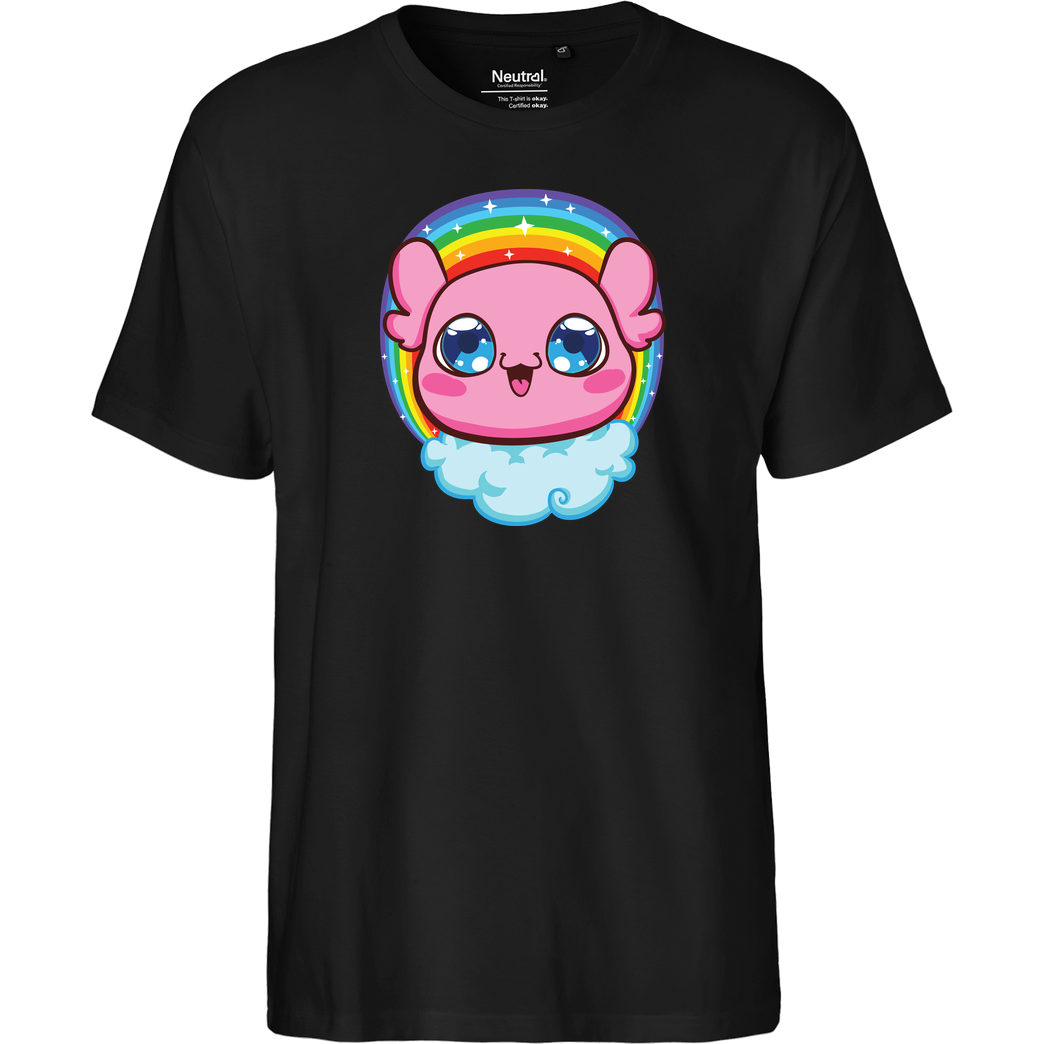 None Isy - Regenbogen Kora T-Shirt Fairtrade T-Shirt - schwarz