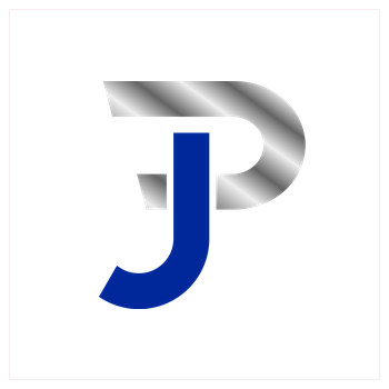 Jannik Pehlivan - JP-Logo Kunstdruck Quadrat weiß