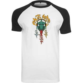 JerichoFive Jericho Five - Rage Mode Dino T-Shirt Raglan-Shirt weiß