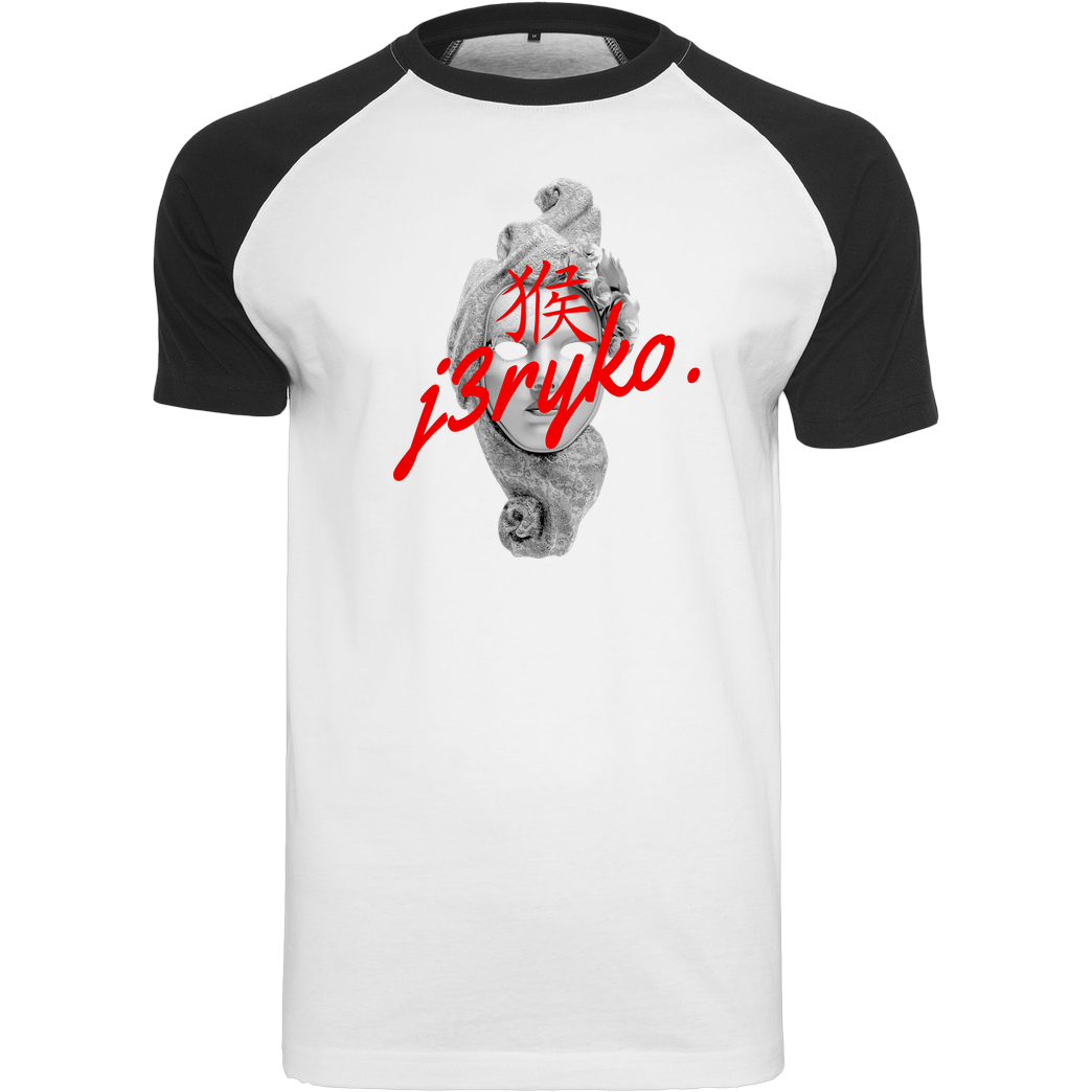 JERYKO Jeryko - Mask Logo T-Shirt Raglan-Shirt weiß