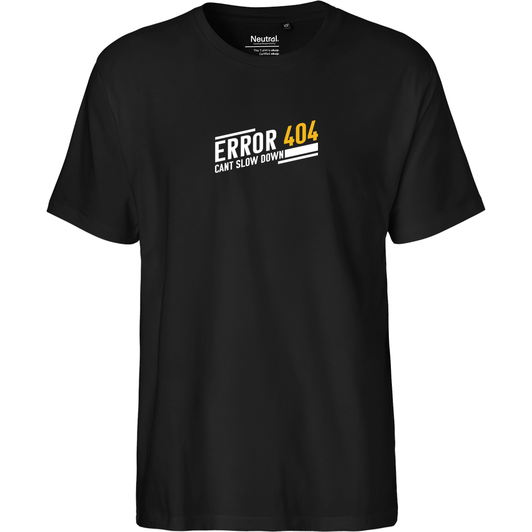 KawaQue KawaQue - Error 404 T-Shirt Fairtrade T-Shirt - schwarz