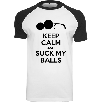 Keep calm Raglan-Shirt weiß