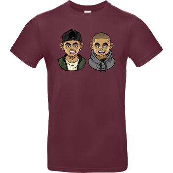 Kelvin und Marvin Kelvin und Marvin - Character T-Shirt B&C EXACT 190 - Bordeaux