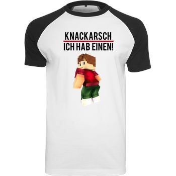 KillaPvP KillaPvP - Knackarsch T-Shirt Raglan-Shirt weiß