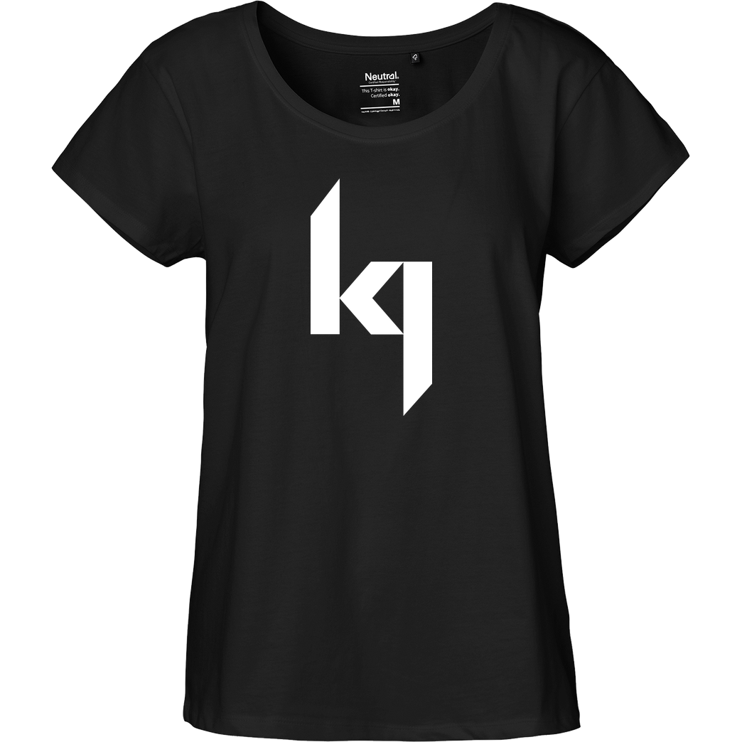 Kjunge Kjunge - Logo T-Shirt Fairtrade Loose Fit Girlie - schwarz