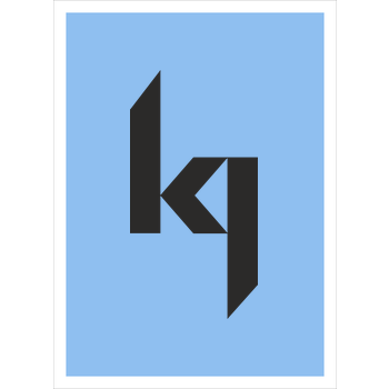 Kjunge - Logo Kunstdruck hellblau