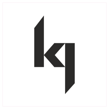 Kjunge - Logo Kunstdruck Quadrat weiß