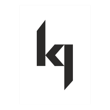 Kjunge - Logo Kunstdruck weiss