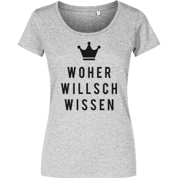 Krench Royale Krencho - Woher willsch wissen T-Shirt Damenshirt heather grey