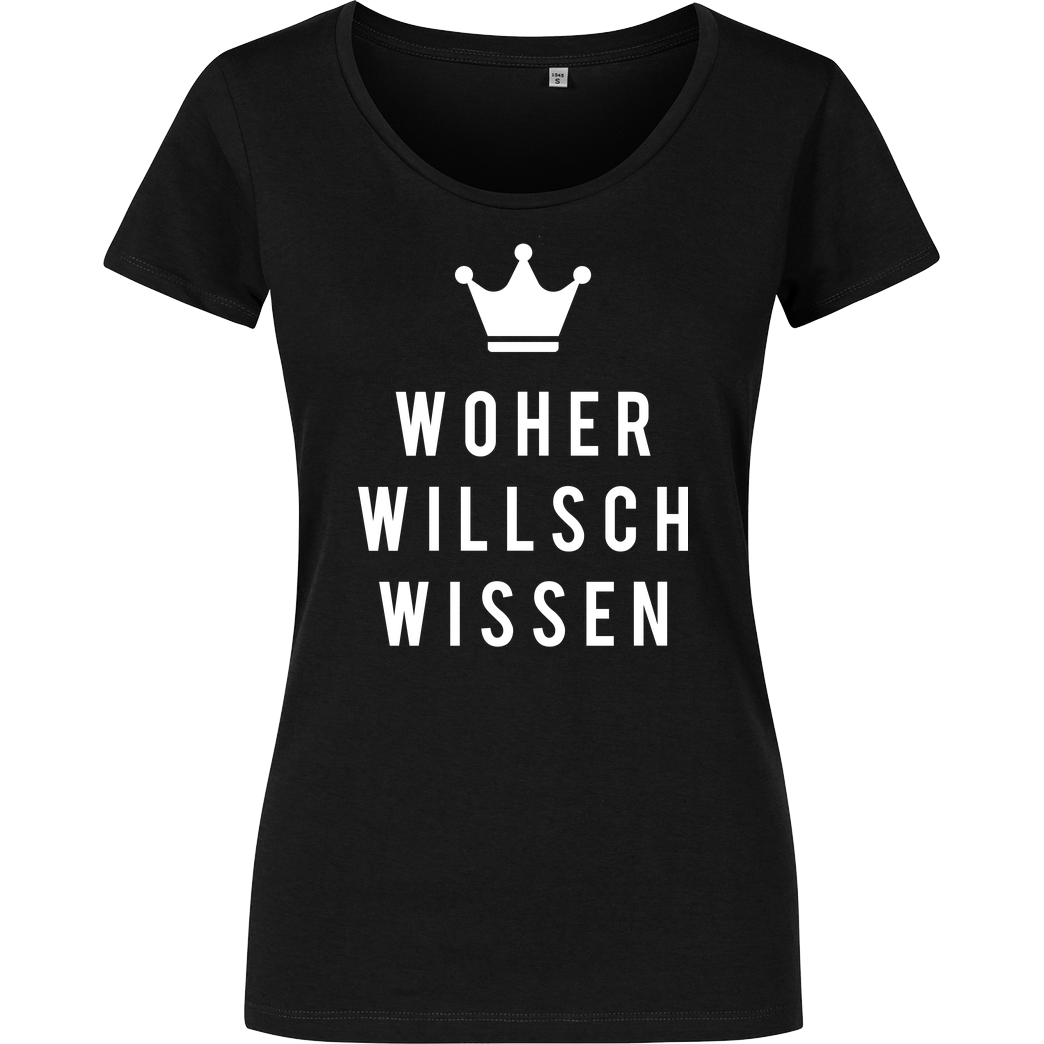 Krench Royale Krencho - Woher willsch wissen T-Shirt Damenshirt schwarz
