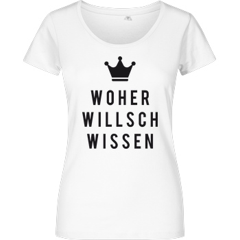 Krench Royale Krencho - Woher willsch wissen T-Shirt Damenshirt weiss