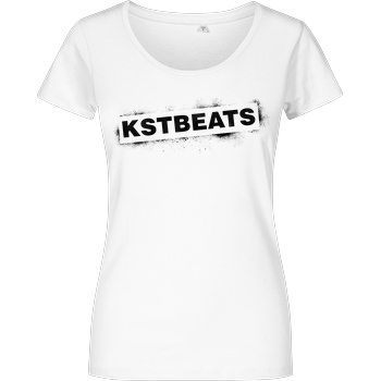 KsTBeats KsTBeats - Splatter T-Shirt Damenshirt weiss