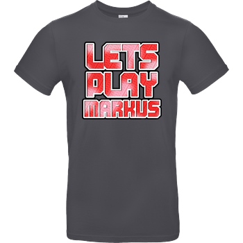 LETSPLAYmarkus LetsPlayMarkus - Logo T-Shirt B&C EXACT 190 - Dark Grey