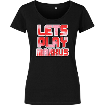 LetsPlayMarkus - Logo Damenshirt schwarz