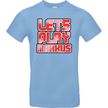 LETSPLAYmarkus LetsPlayMarkus - Logo T-Shirt B&C EXACT 190 - Hellblau