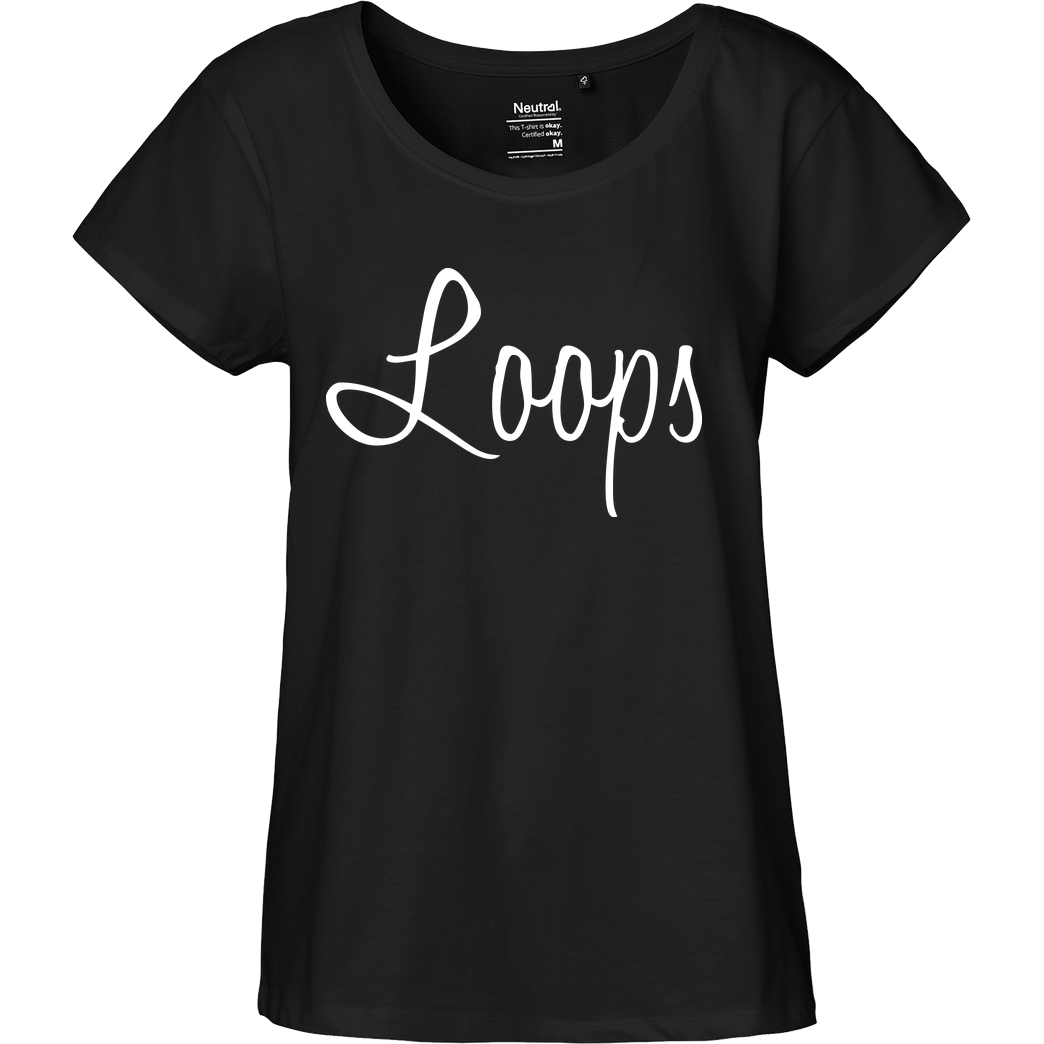 Sonny Loops Loops - Signature T-Shirt Fairtrade Loose Fit Girlie - schwarz