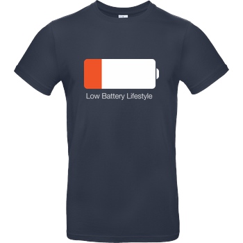 Geek Revolution Low Battery Lifestyle T-Shirt B&C EXACT 190 - Navy